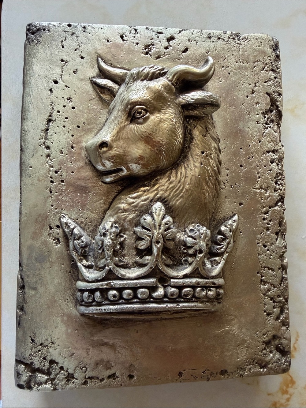 Sid Dickens Taurus Wall Art Silver and Cream
